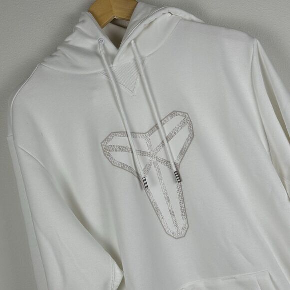 Nike Kobe Pullover Hoodie Men Size Large Tall Halo White HF0066-100 Black Mamba - Picture 1 of 10